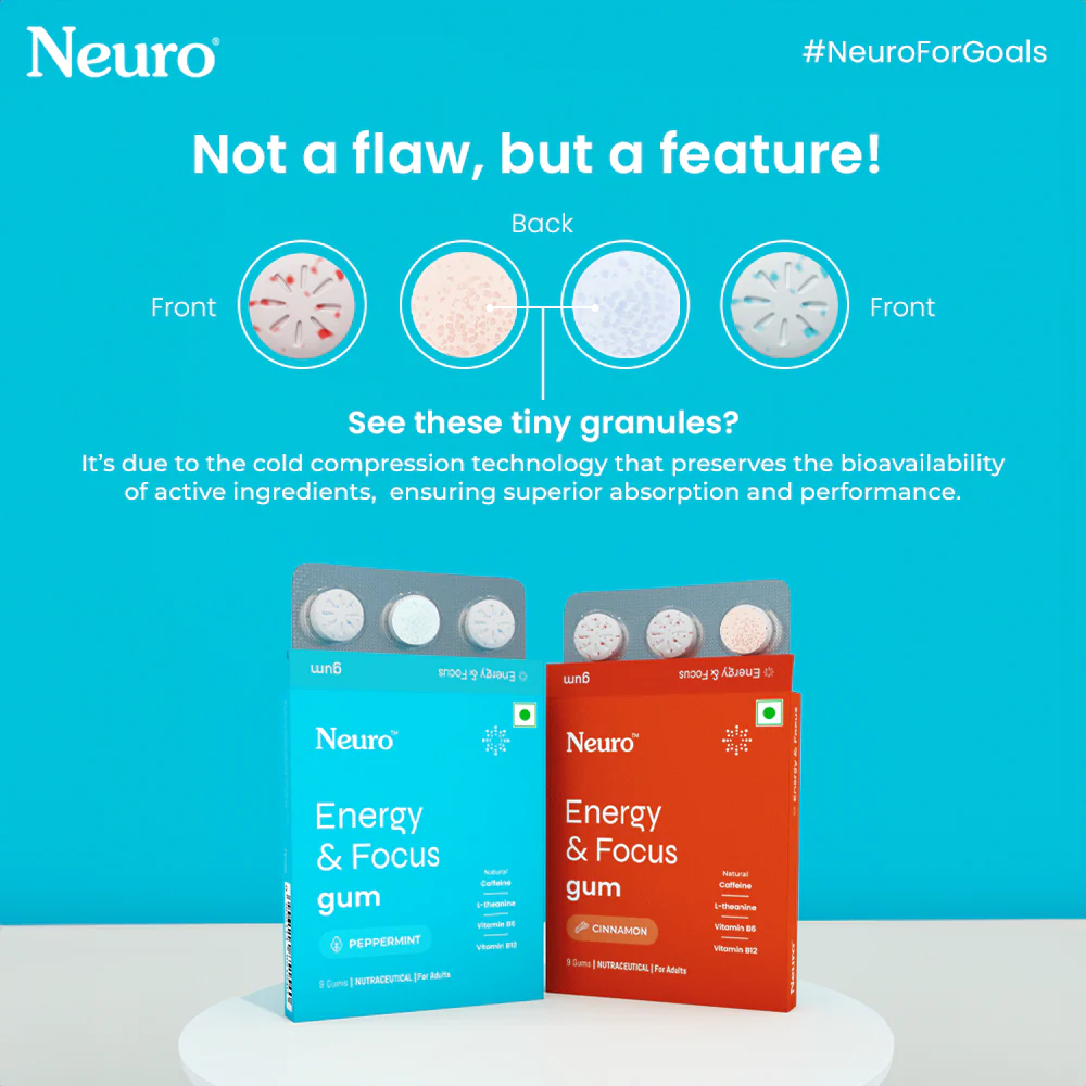 NeuroGum Energy Caffeine Gums - Peppermint (30 Pieces: 15 X 2 gum sachets) - Image 11